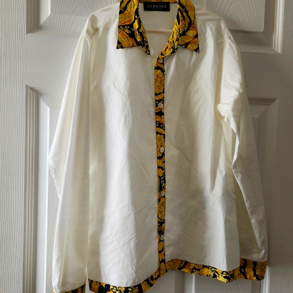 Boy button up Versace shirt